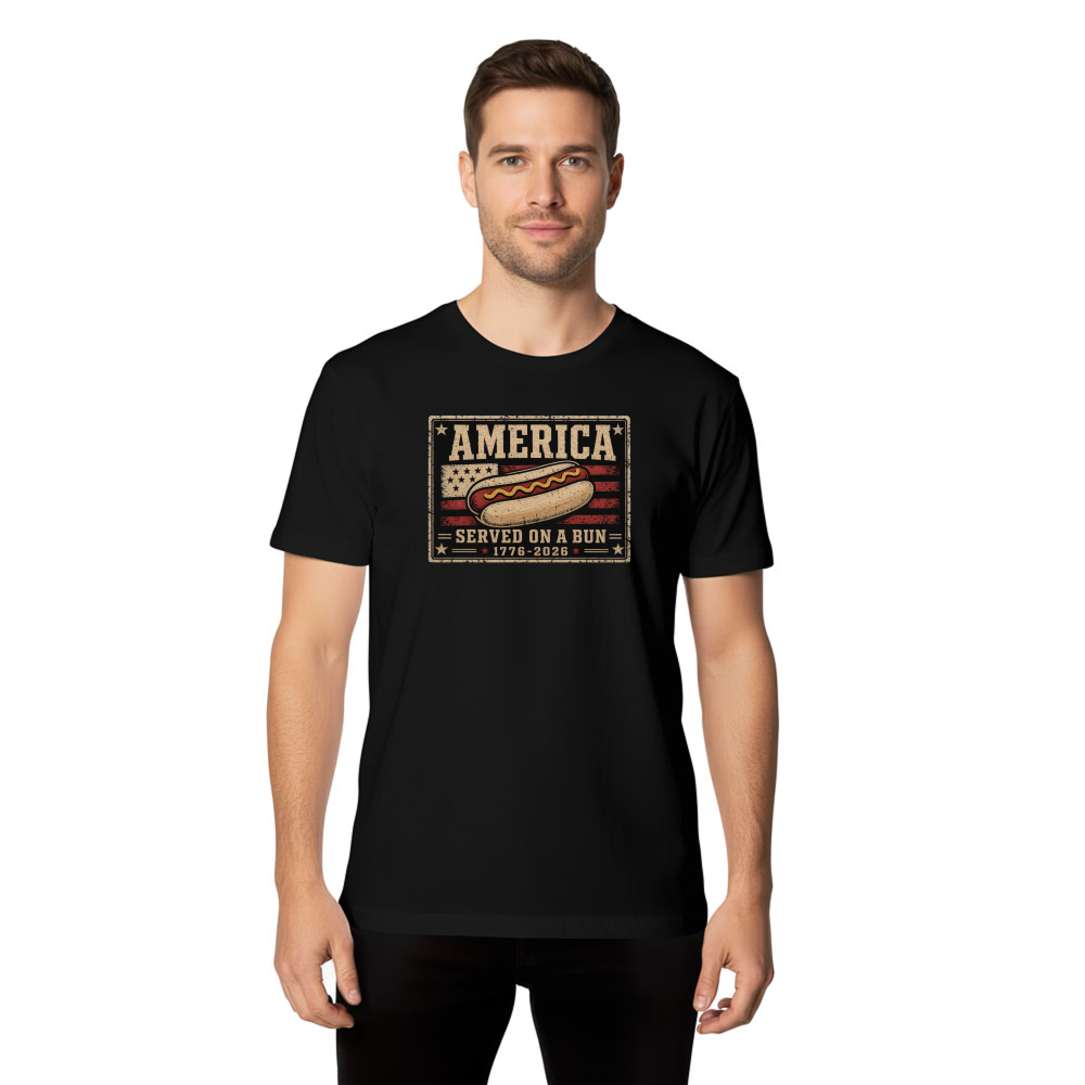 Patriotic Hot Dog Food Graphic T-Shirt