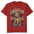 Patriotic Dog 4th Of July 250th Anniversary USA Flag 1776 2026 Independence Day Retro Cute Puppy Lover Gift T-Shirt