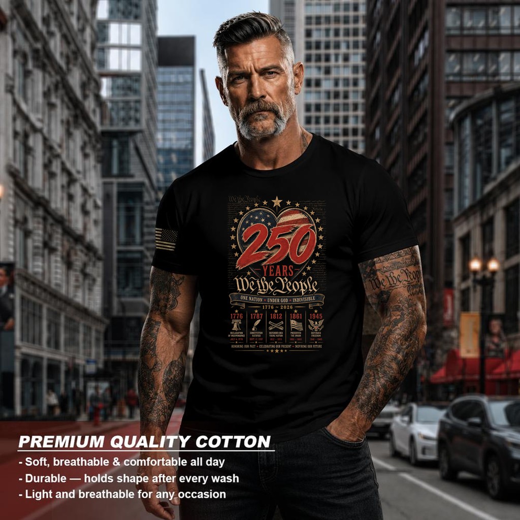 Pretty 250 Anniversary Flag Patriotic Graphic T-Shirt