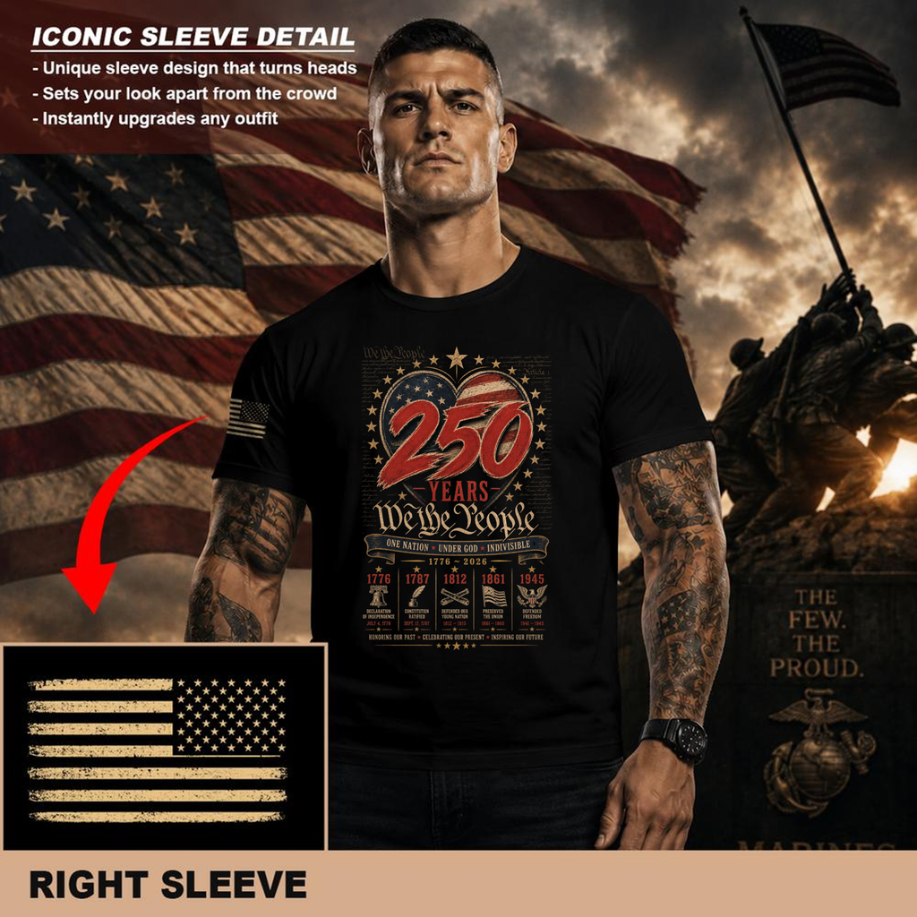 Pretty 250 Anniversary Flag Patriotic Graphic T-Shirt