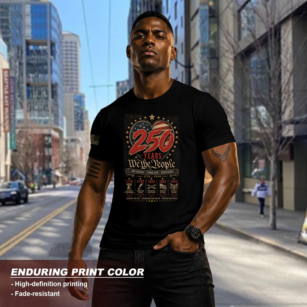 Pretty 250 Anniversary Flag Patriotic Graphic T-Shirt
