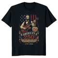 Retro Abraham Lincoln Playing Guitar Graphic T-Shirt