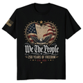 Patriotic 250 Anniversary Decorated American Flag Graphic T-Shirt