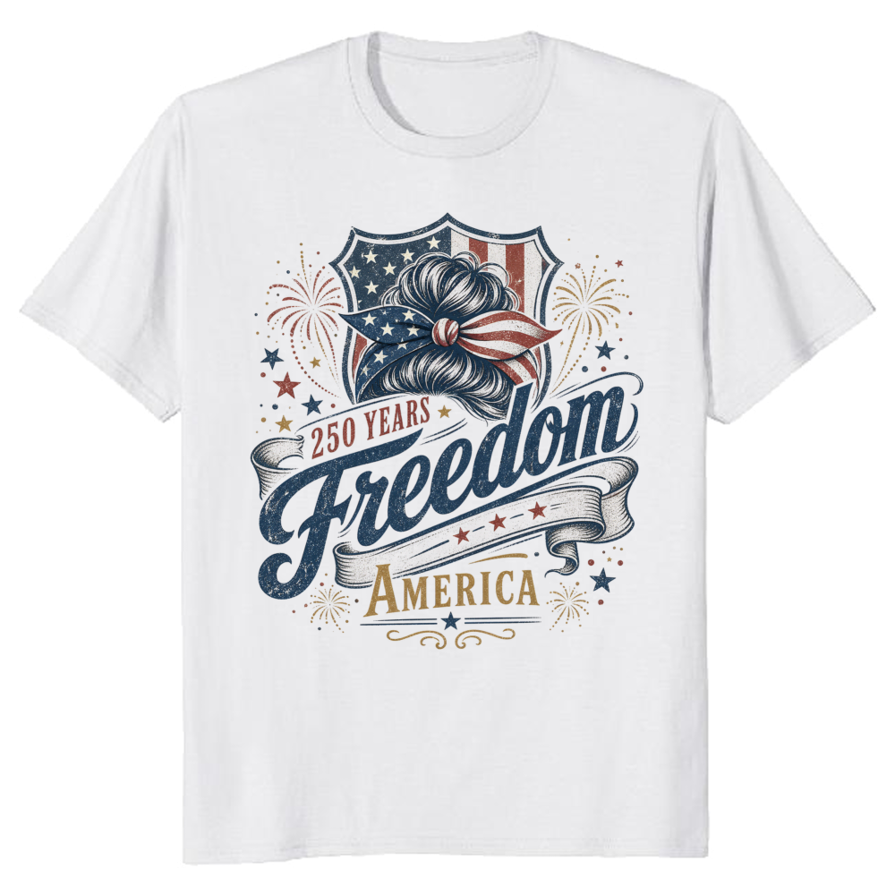 Girly Patriotic Americana Graphic T-Shirt