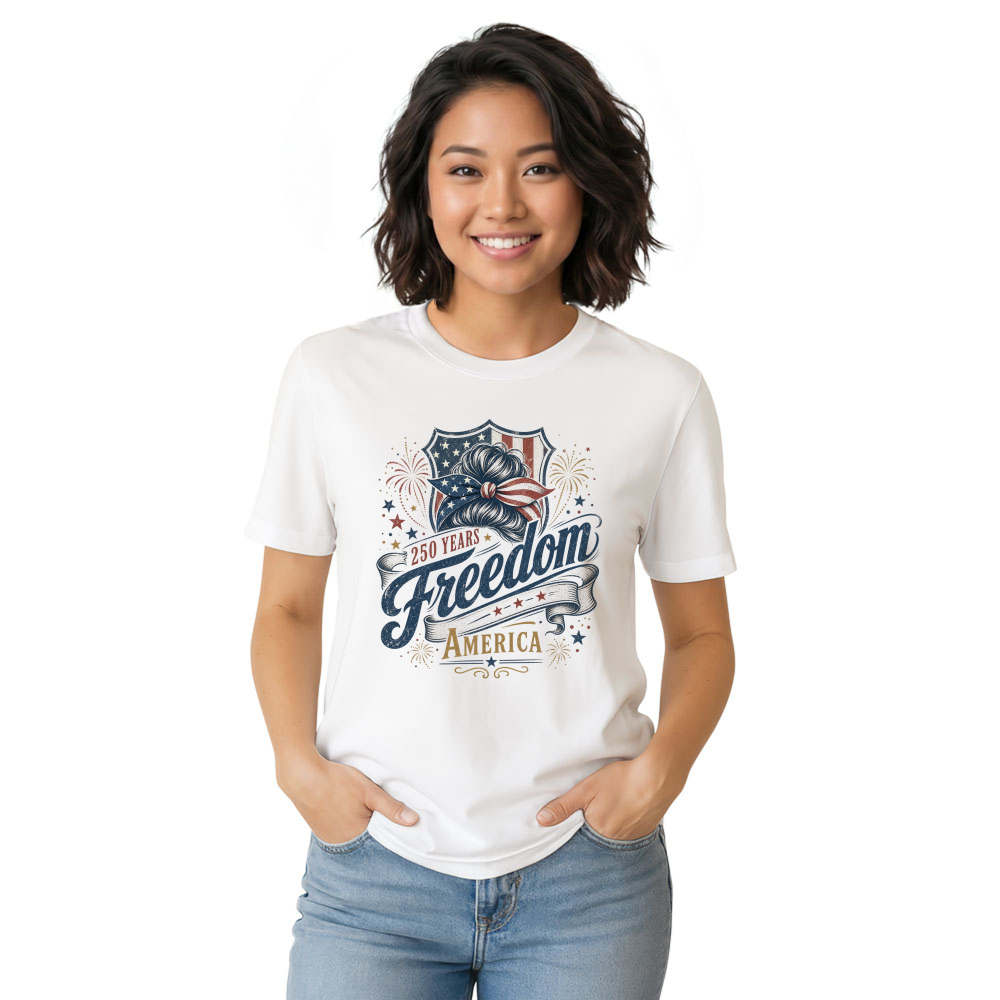 Girly Patriotic Americana Graphic T-Shirt