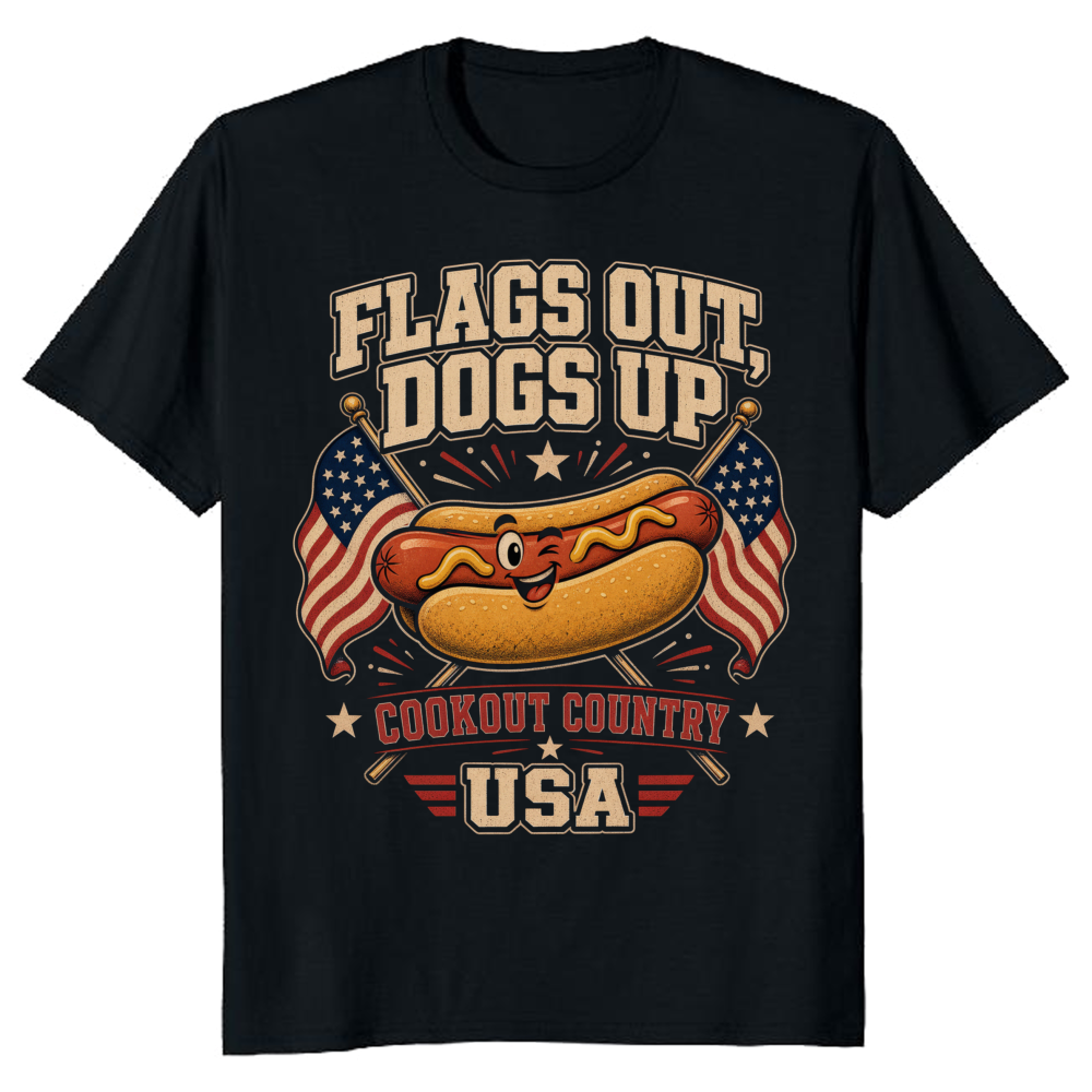 Patriotic Hot Dog 4th of July USA 250 Anniversary BBQ Independence Day Summer Cookout Funny Cute Kids Toddler Boys Girls T-Shirt