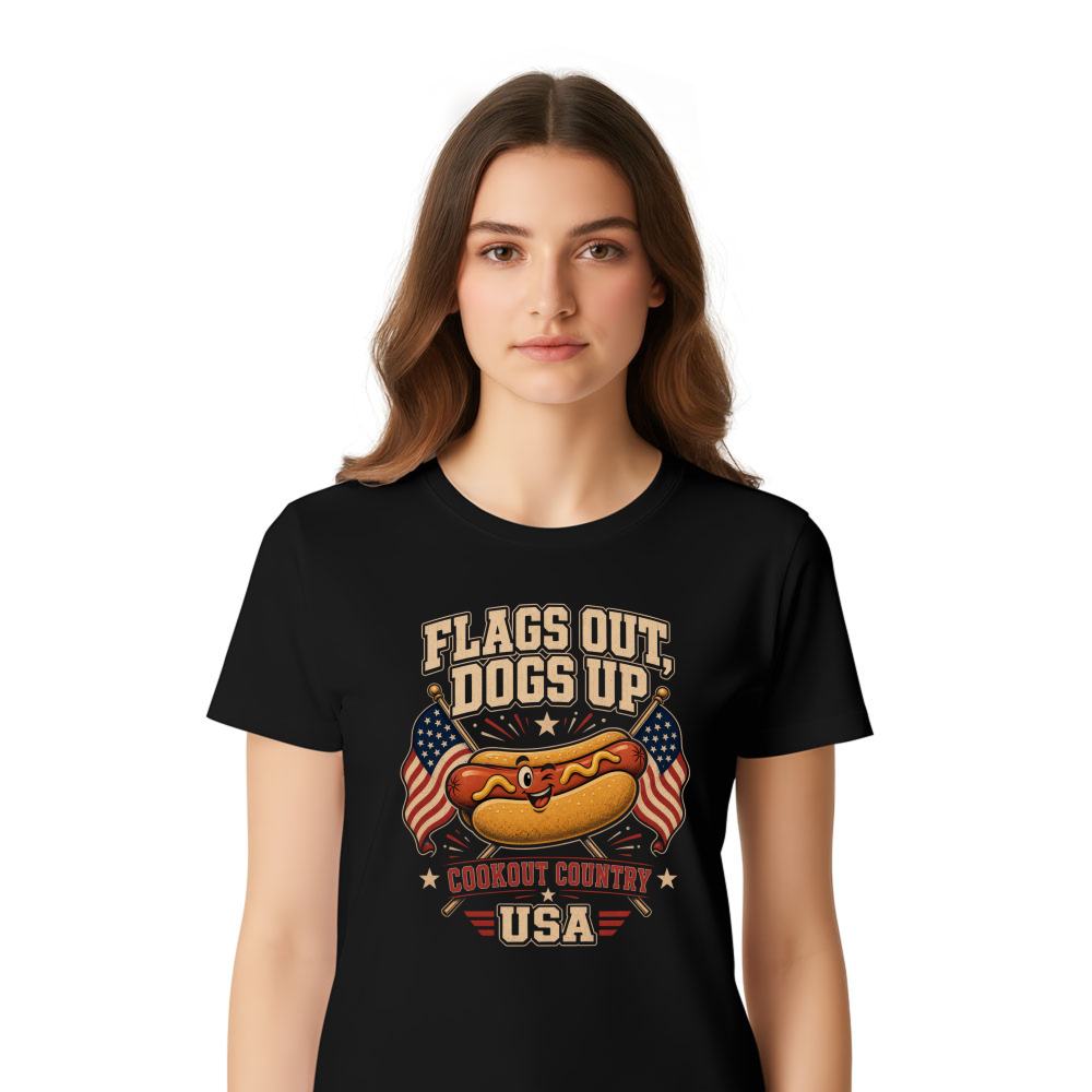 Patriotic Hot Dog Graphic T-Shirt