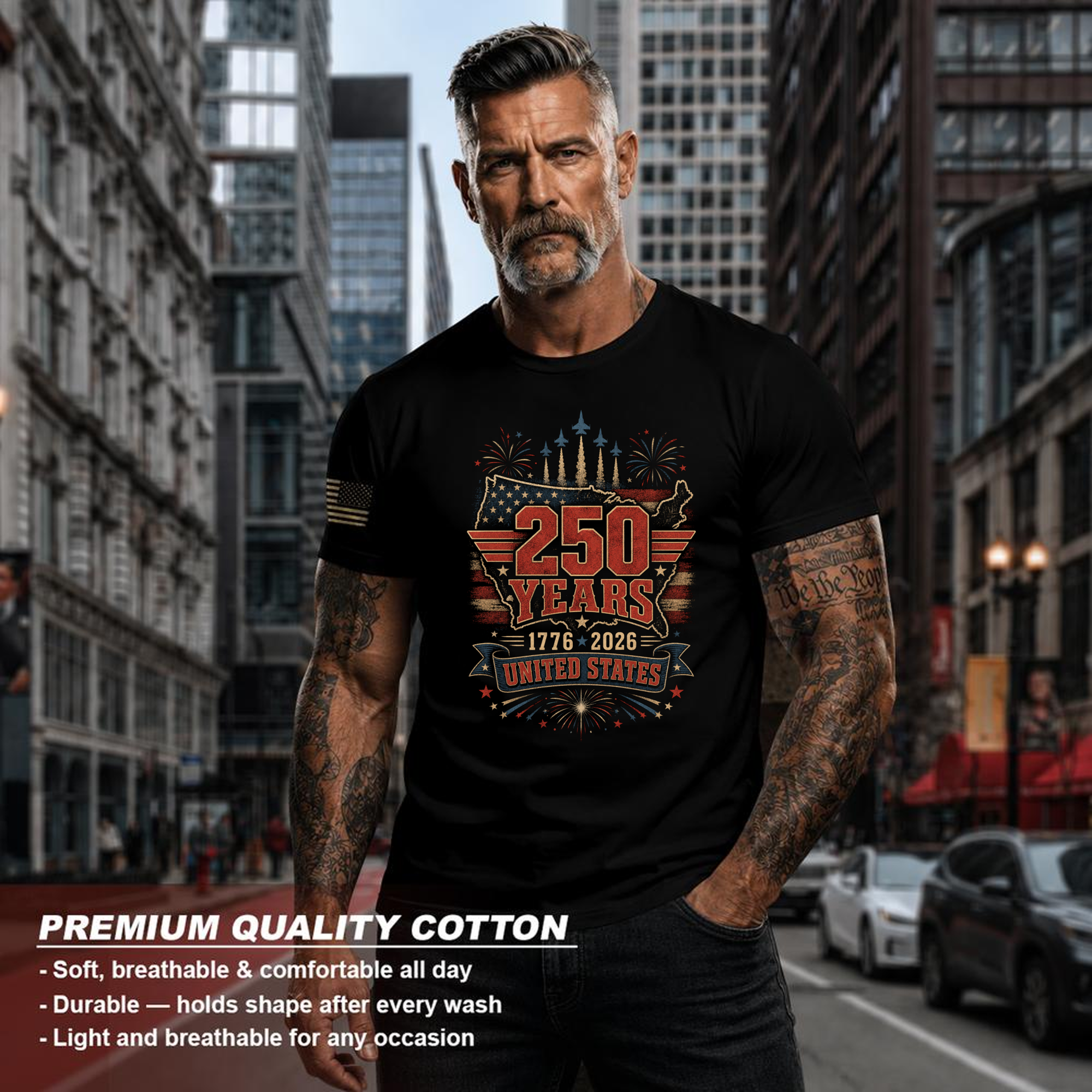 Patriotic Basic Graphic T-Shirt