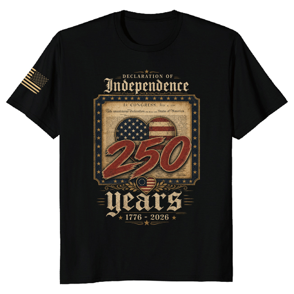 250 Anniversary Pretty Flag Patriotic Graphic T-Shirt