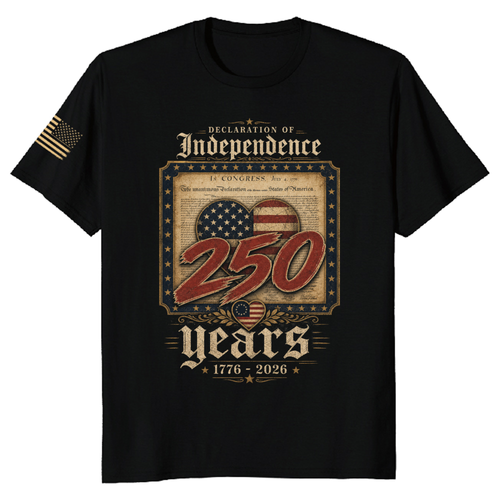 250 Anniversary Pretty Flag Patriotic Graphic T-Shirt