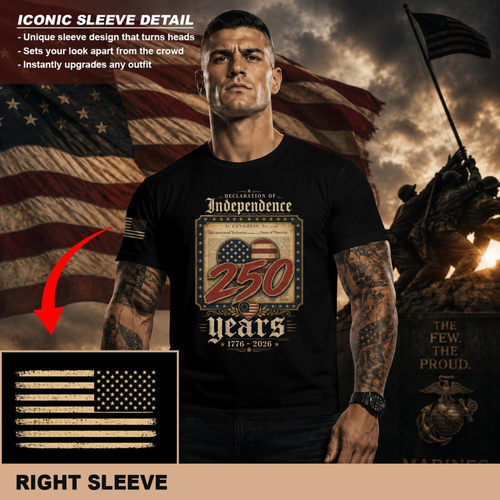 250 Anniversary Pretty Flag Patriotic Graphic T-Shirt
