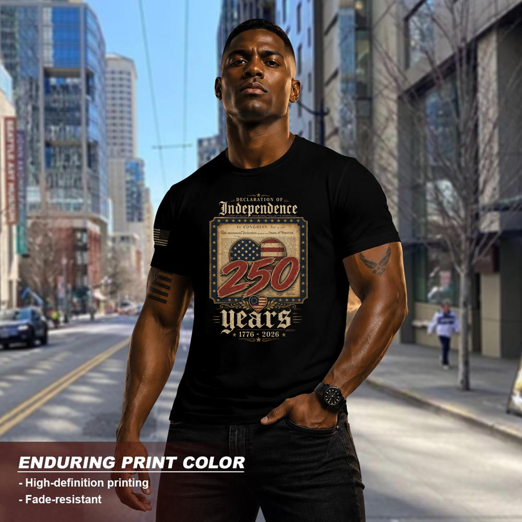 250 Anniversary Pretty Flag Patriotic Graphic T-Shirt