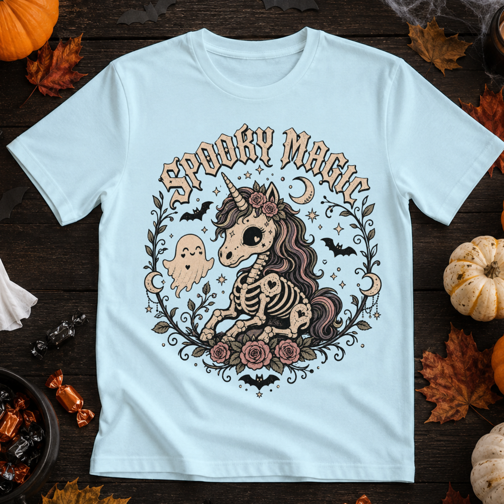 Spooky Magic Skeleton Unicorn T-Shirt