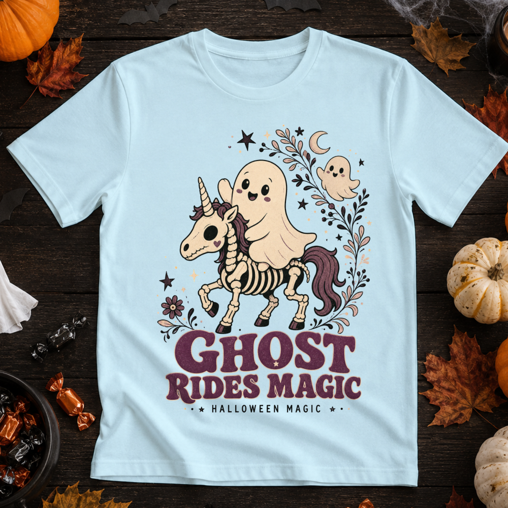 Ghost Rides Magic Skeleton Unicorn T-Shirt