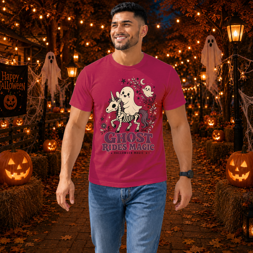 Ghost Rides Magic Skeleton Unicorn T-Shirt