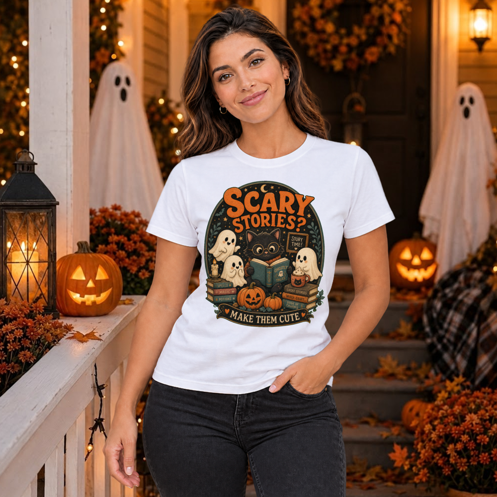 Vintage Halloween Storytime Cat T-Shirt