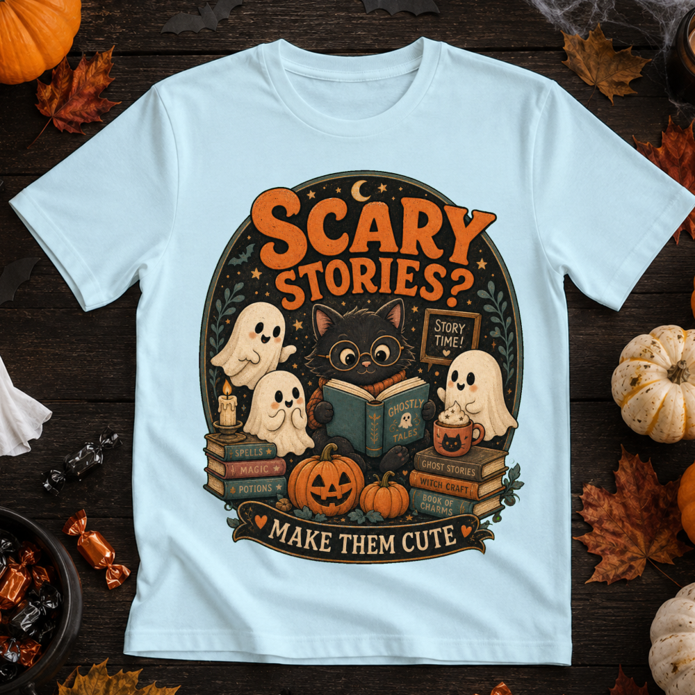 Vintage Halloween Storytime Cat T-Shirt