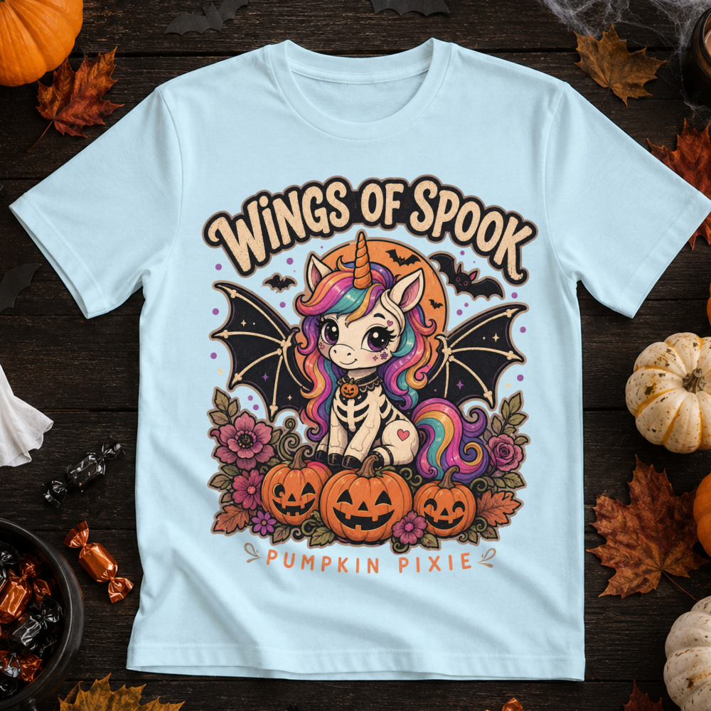 Bat-Winged Pumpkin Unicorn T-Shirt