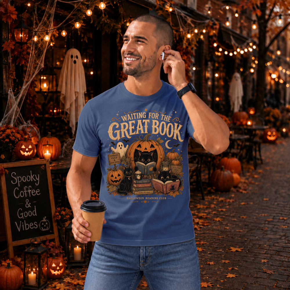 Halloween Reading Club Black Cat T-Shirt