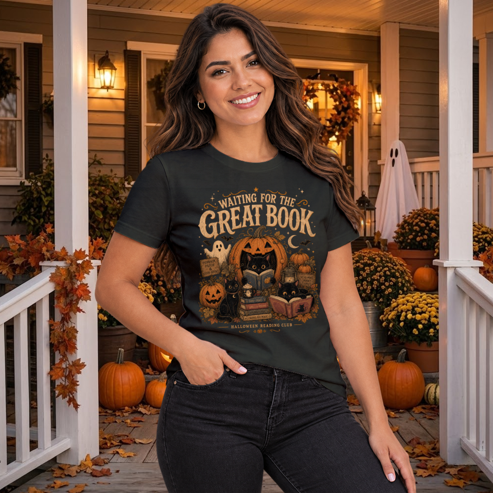 Halloween Reading Club Black Cat T-Shirt