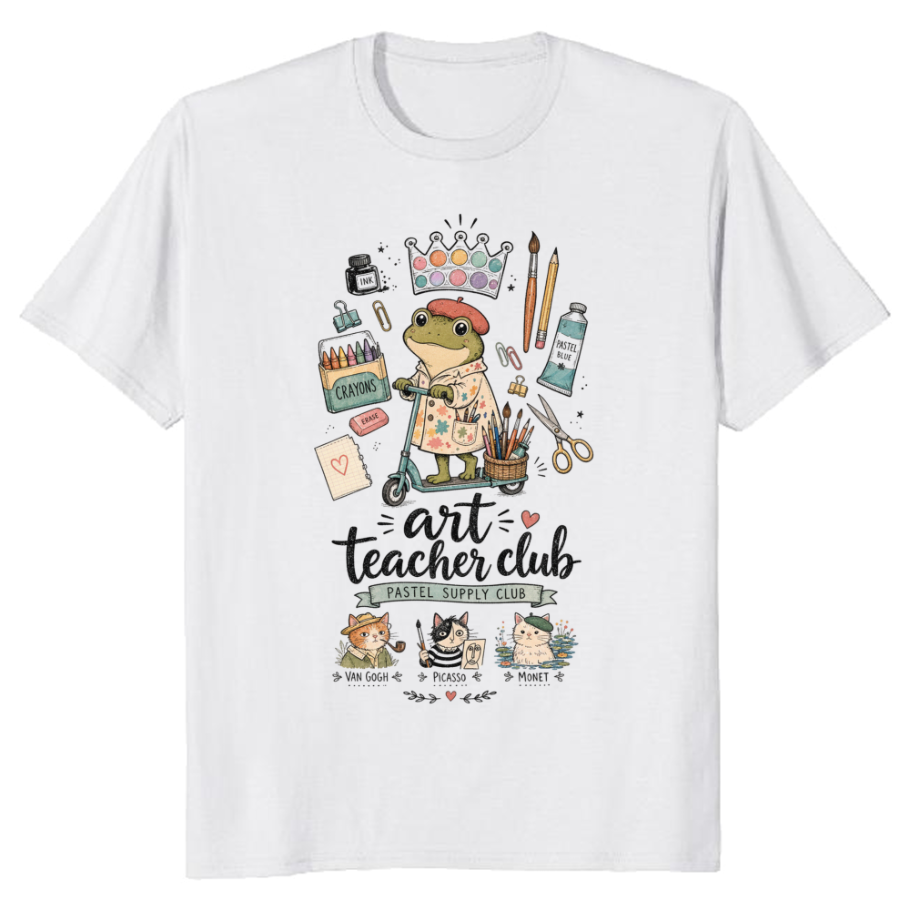 Art Teacher Crew Typography T-Shirt