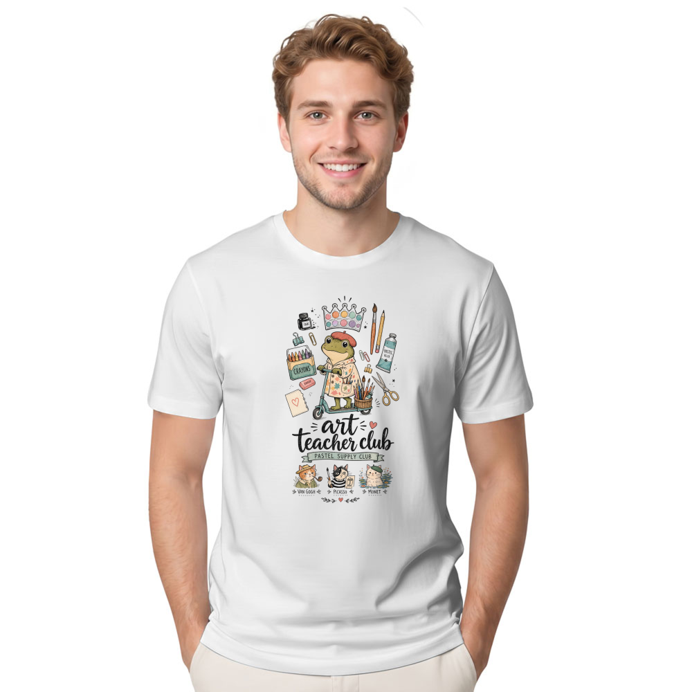 Art Teacher Crew Typography T-Shirt