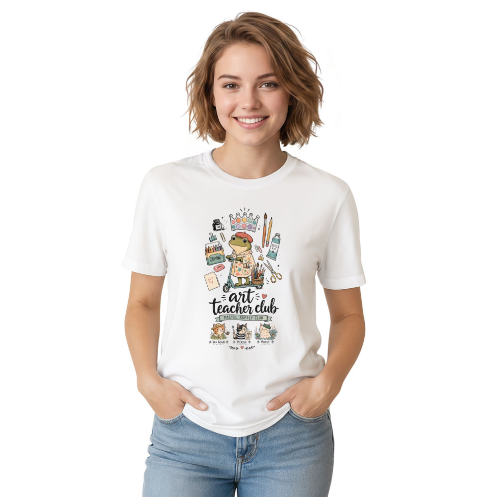 Art Teacher Crew Typography T-Shirt