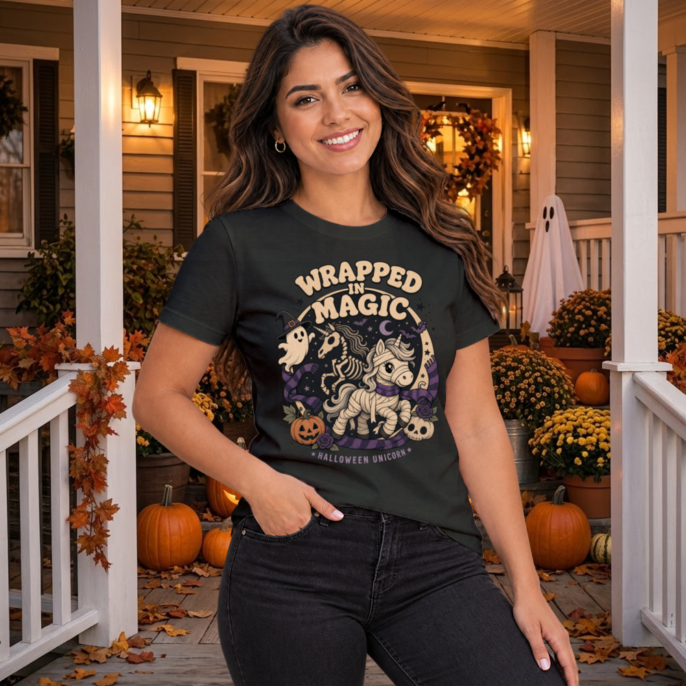 Wrapped in Magic Skeleton Unicorn T-Shirt