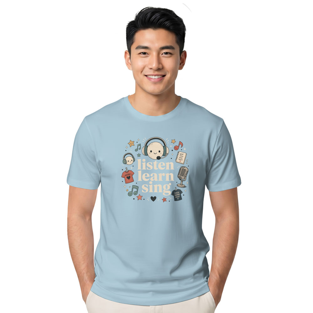 Listen Learn Sing Music Teacher Badge G5000 T-Shirt
