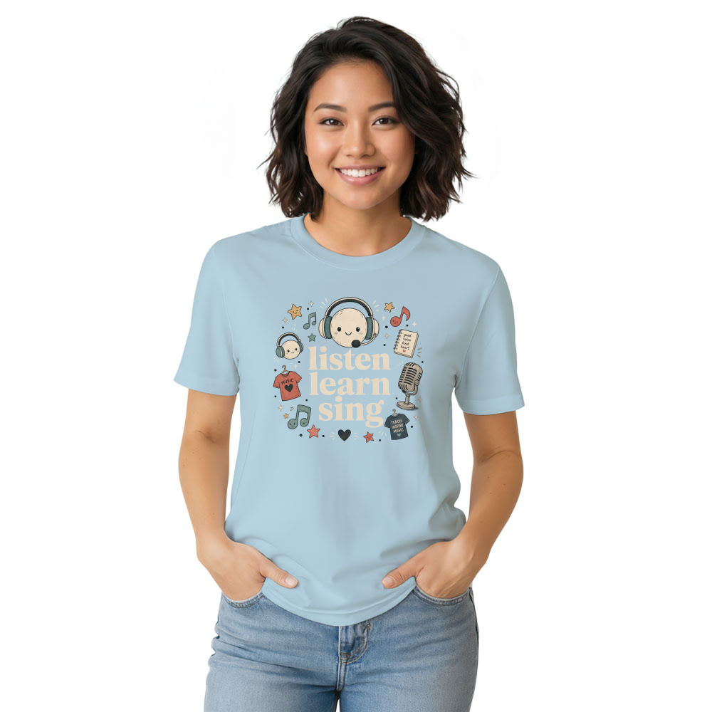 Listen Learn Sing Music Teacher Badge G5000 T-Shirt