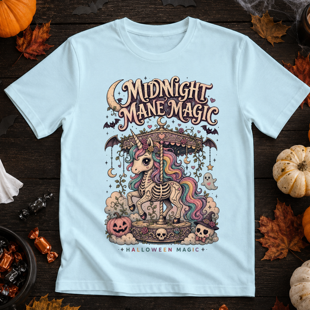 Midnight Mane Magic Halloween Unicorn T-Shirt
