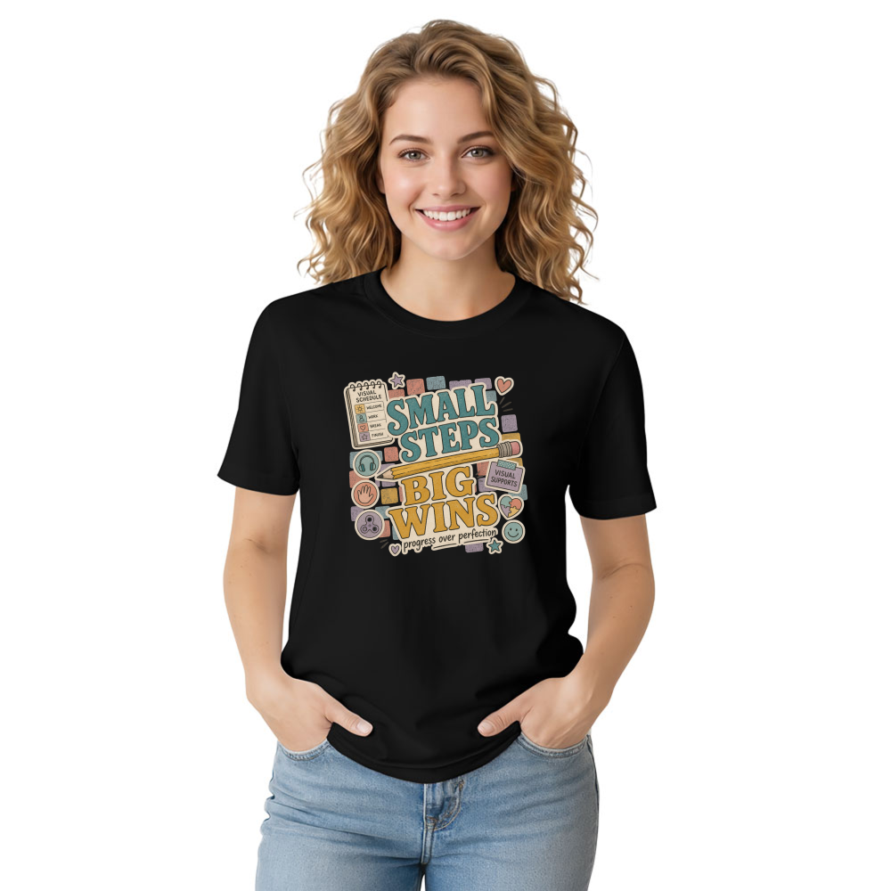 Small Steps Big Wins Retro Classroom T-Shirt