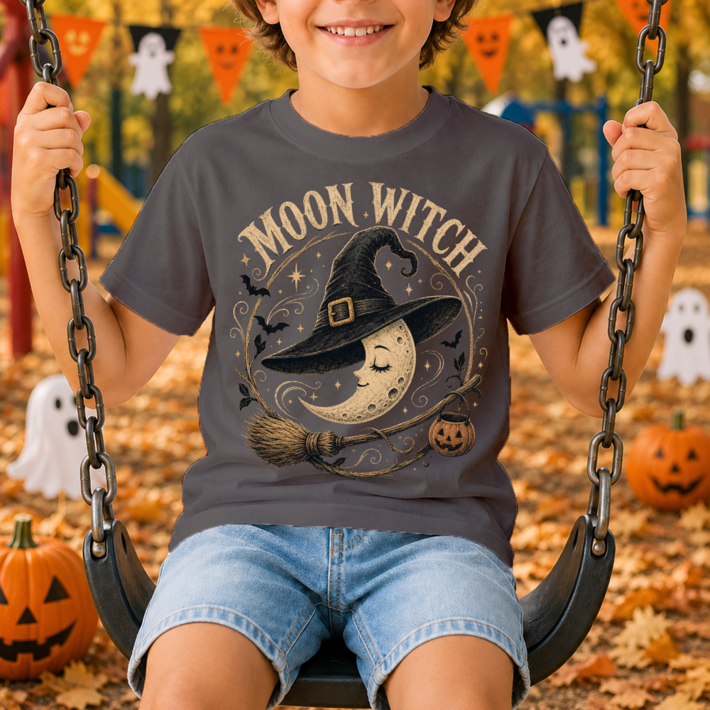 Moon Witch Vintage Badge Youth T-Shirt