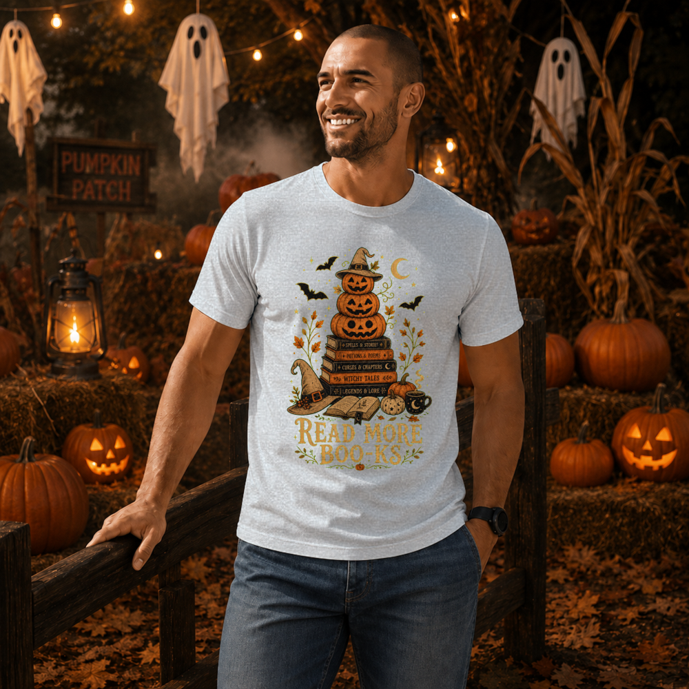 Read More Boo-Ks Witchy Book Stack T-Shirt
