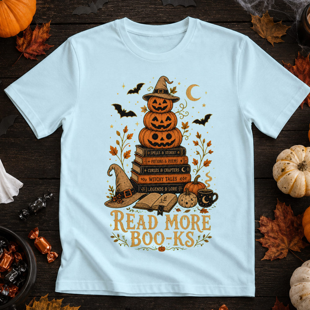 Read More Boo-Ks Witchy Book Stack T-Shirt