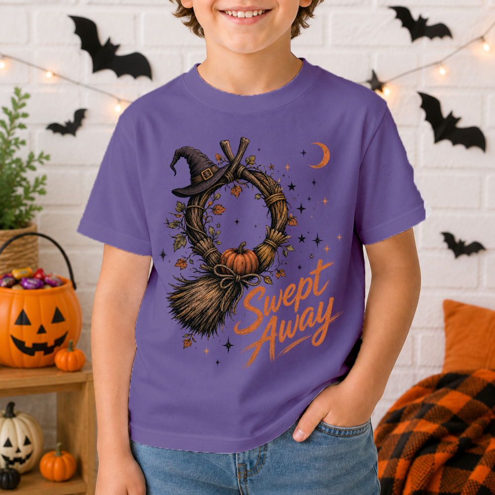 Swept Away Broom Wreath Youth T-Shirt