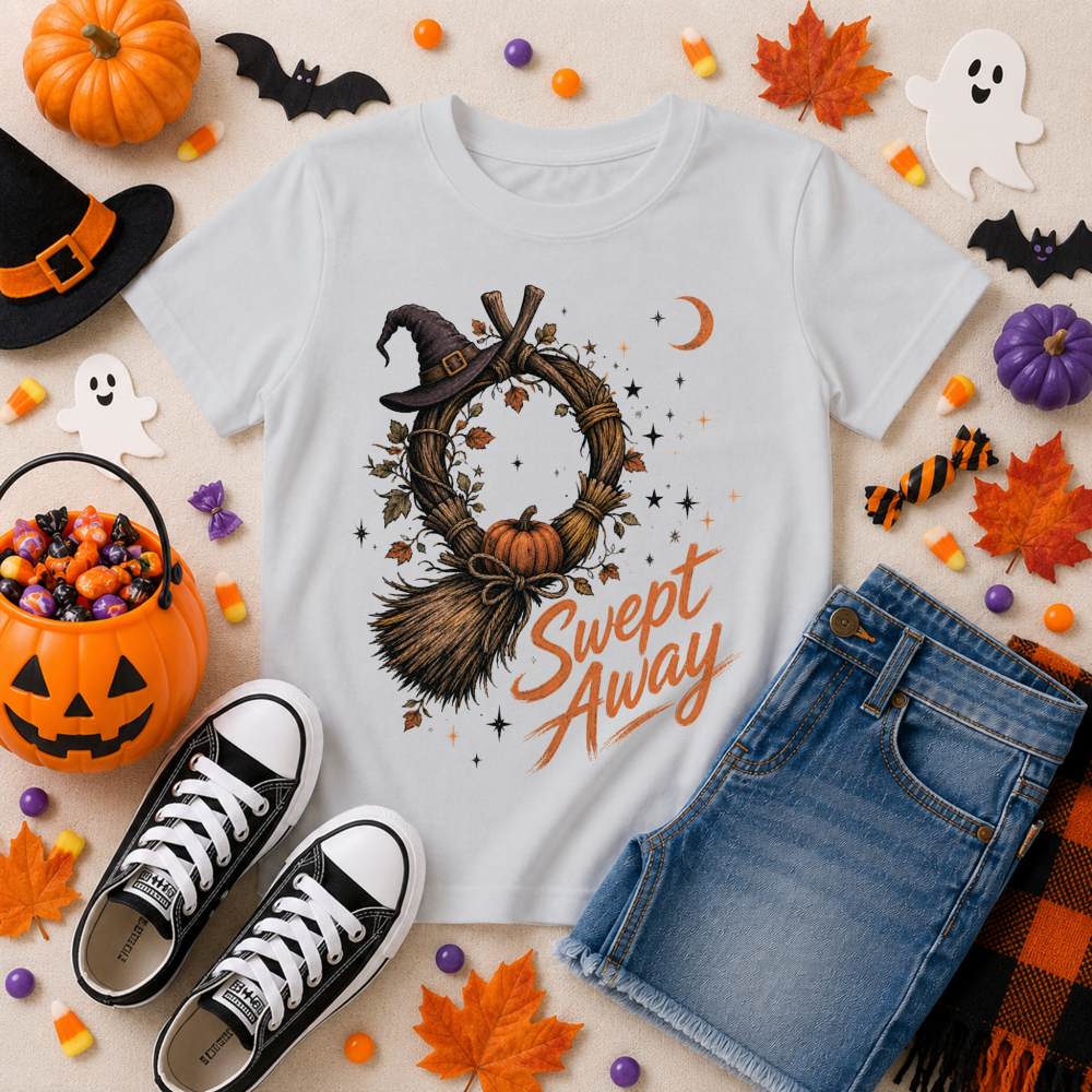 Swept Away Broom Wreath Youth T-Shirt