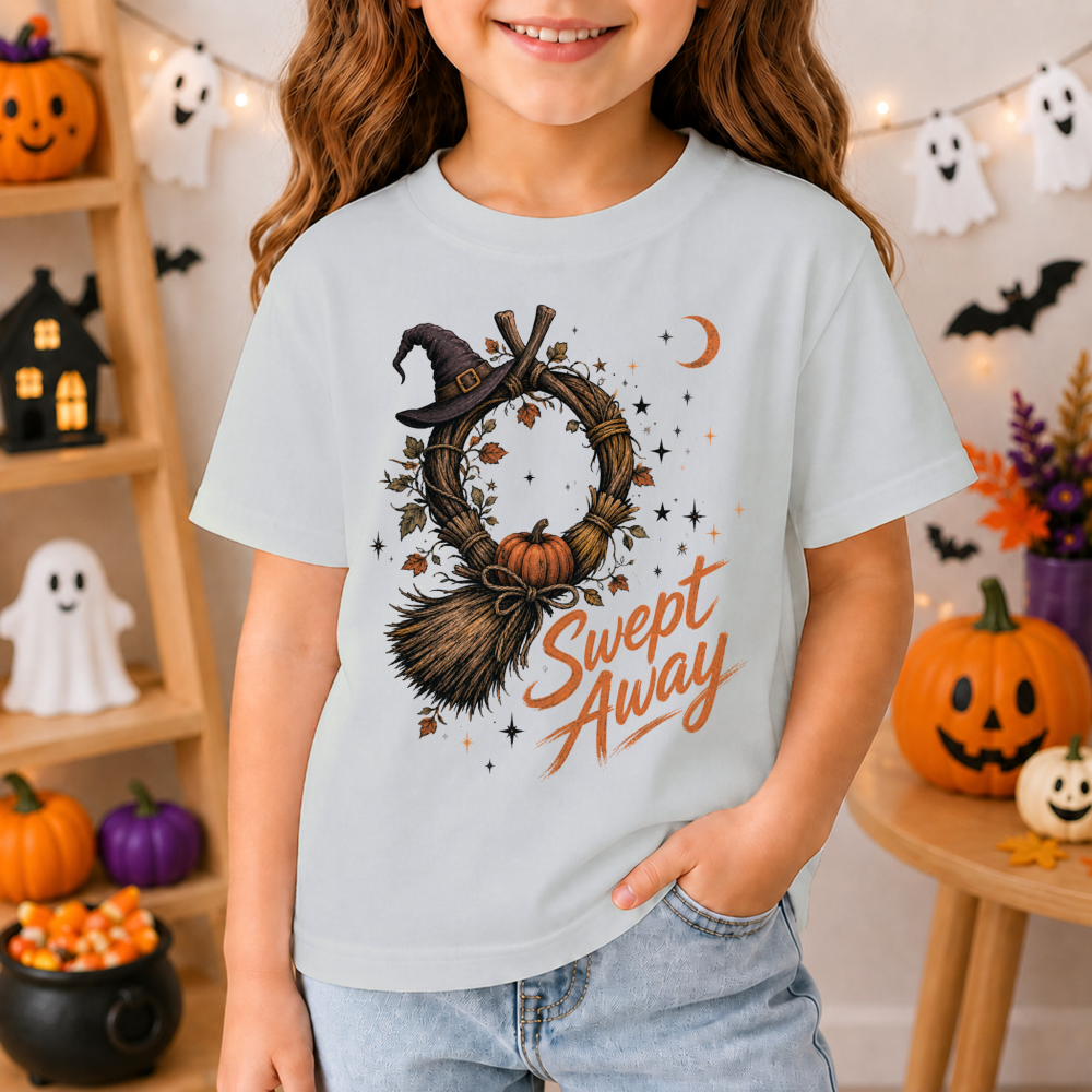 Swept Away Broom Wreath Youth T-Shirt