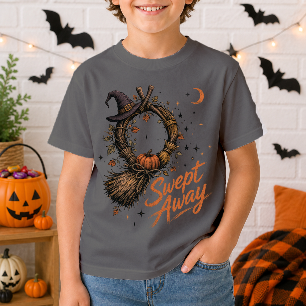 Swept Away Broom Wreath Youth T-Shirt