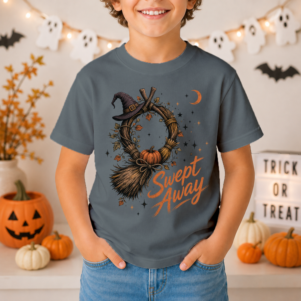 Swept Away Broom Wreath Youth T-Shirt