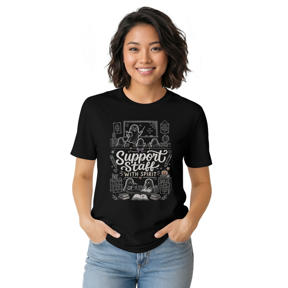 Support Staff With Spirit Ghost T-Shirt