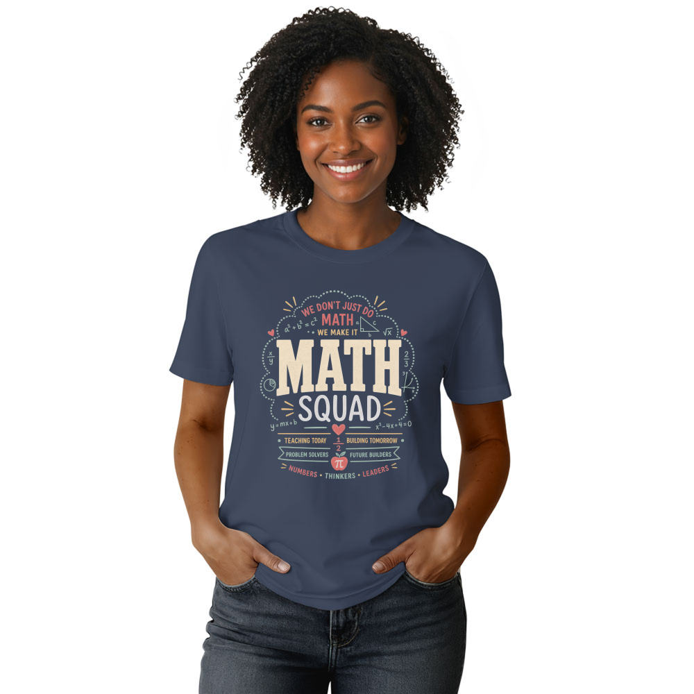 Math Teacher Era Doodle Typography T-Shirt