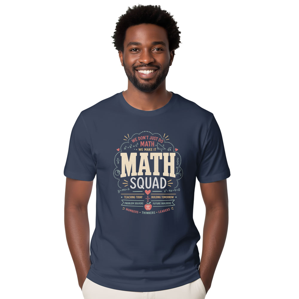 Math Teacher Era Doodle Typography T-Shirt
