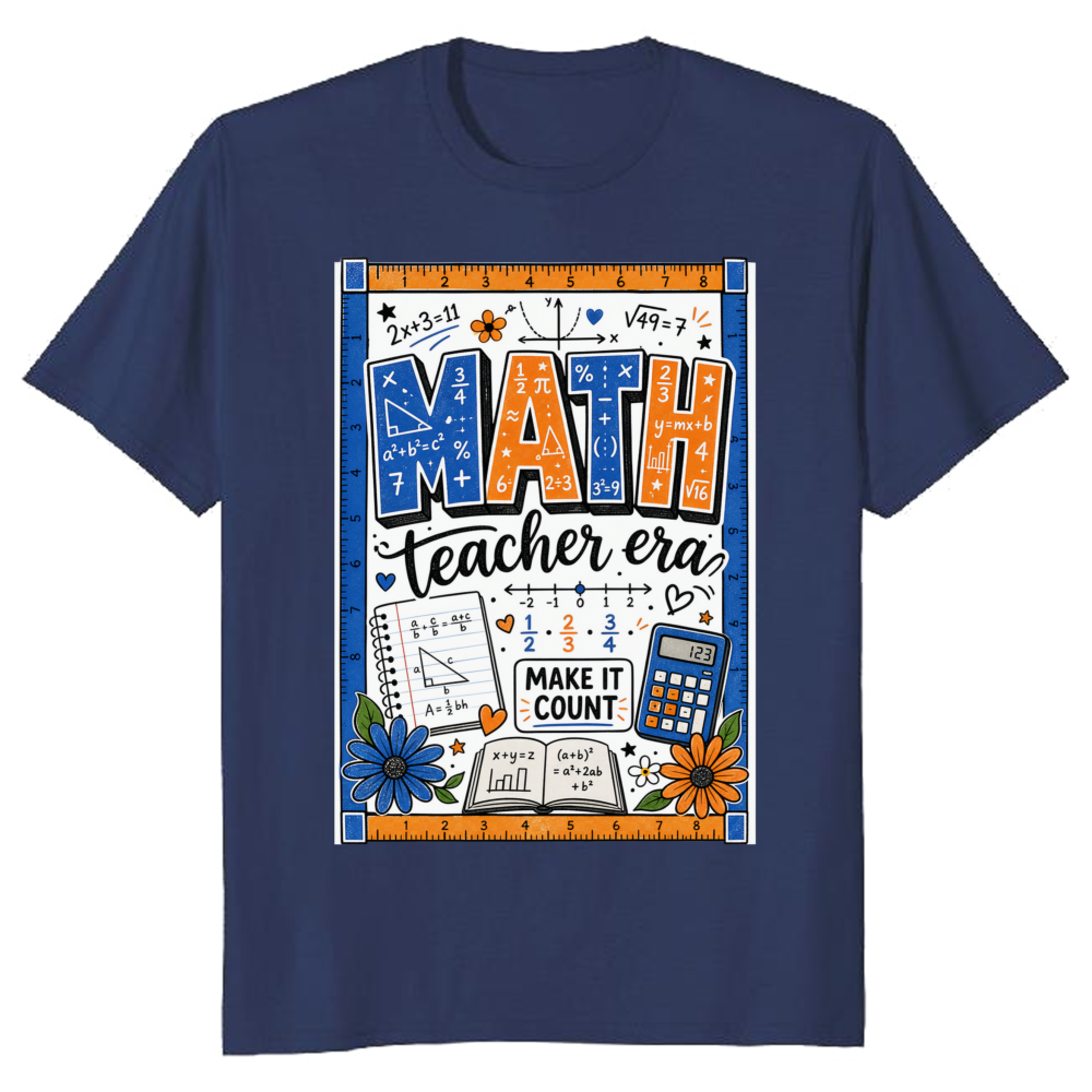 Math Teacher Era Typography T-Shirt