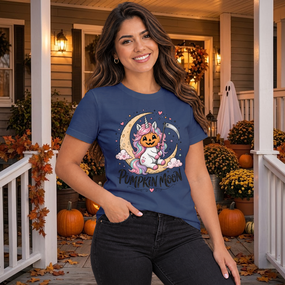 Pumpkin Moon Halloween Unicorn T-Shirt