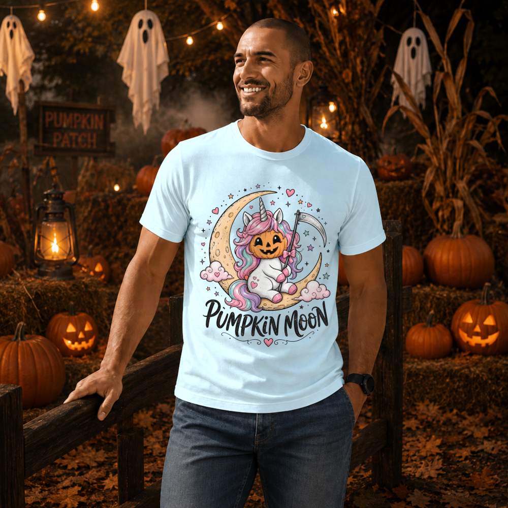 Pumpkin Moon Halloween Unicorn T-Shirt