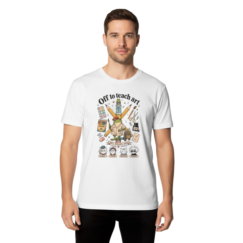 Art Teacher Crew Typography T-Shirt