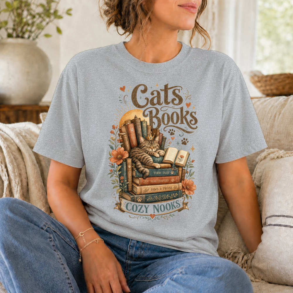 Reading Cat T-Shirt