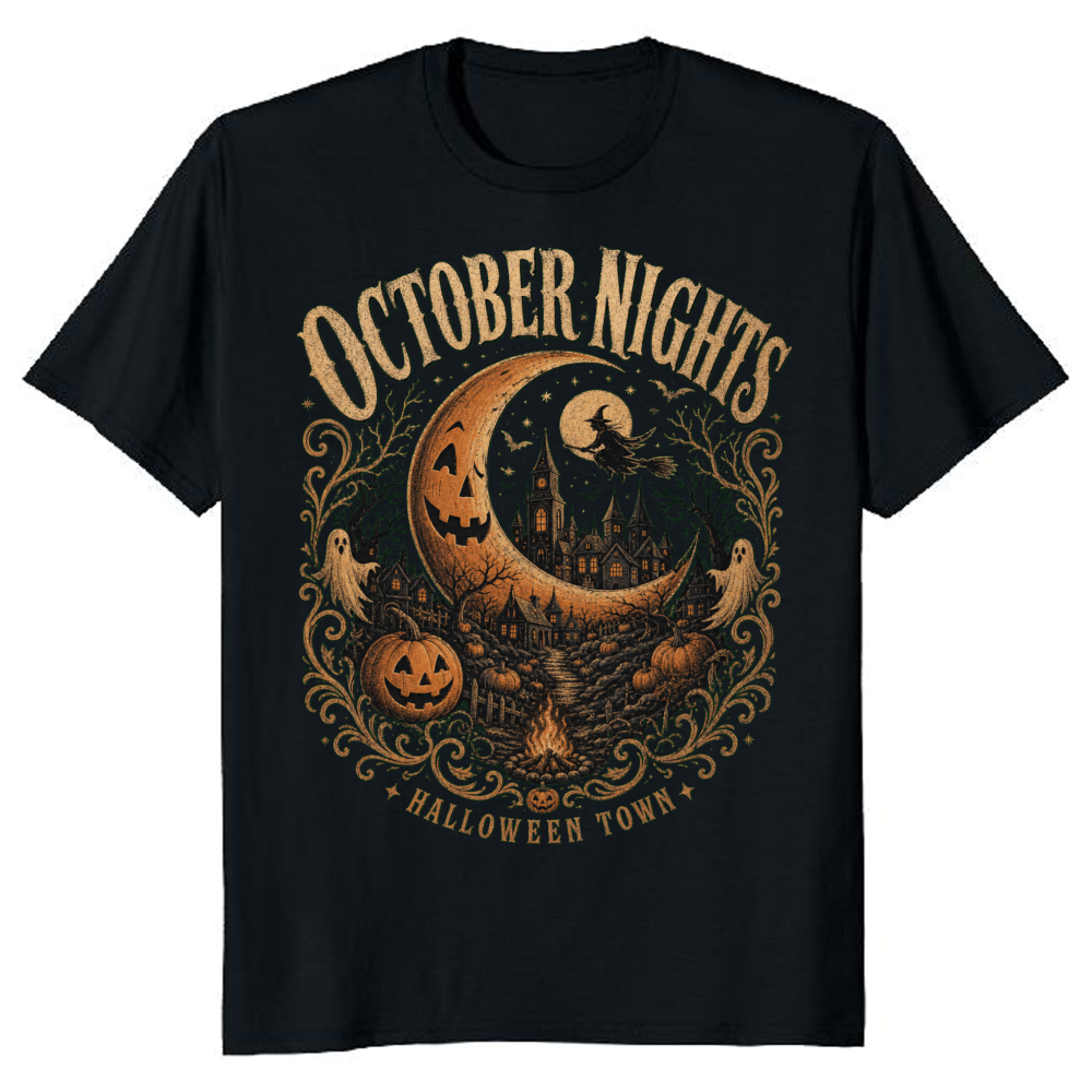 October Nights Pumpkin Village T-Shirt