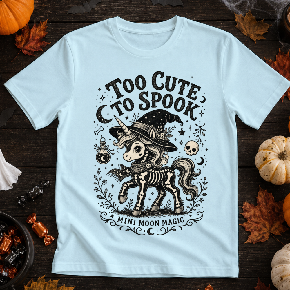 Too Cute To Spook Witch Unicorn T-Shirt